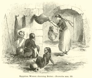 Egyptian Women churning Butter by English School