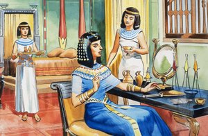 Egyptian Lady at Her Dressing Table by English School
