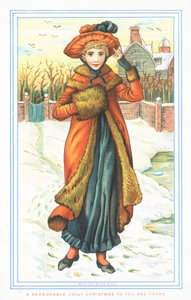 Elegant Lady in Snow by English School