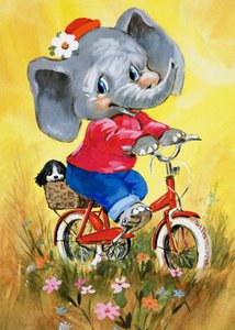 Elephant on a Bicycle by English School