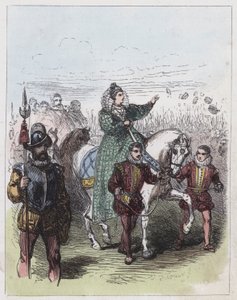 Elizabeth Reviewing the Troops at Tilbury by English School