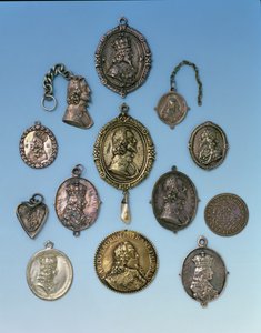 English Civil War Badges for the supporters of Charles I by English School