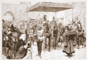 Entrance of Pope John into Constance, illustration from The History of Protestantism by James Aitken Wylie, 1878 by English School