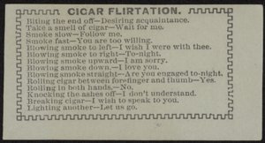 Escort Card Titled Cigar Flirtation