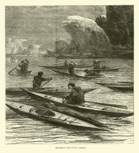Eskimos Hunting Seals by English School