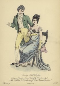 Evening Full Dress for Ladies and Gentlemen by English School