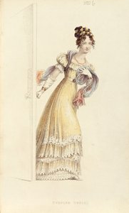 Evening dress, fashion plate from Ackermann
