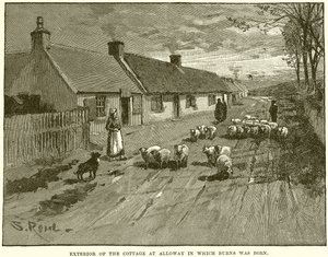 Exterior of the Cottage at Alloway in which Burns was born