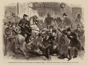 Extraordinary Conduct of the Police at Highbury Barn, How the Preservers of Order Proved Disorderly (engraving) by English School