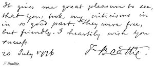 F. Beattie by English School