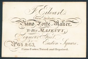 F Eiloart, piano forte maker by English School