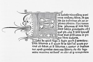 Facsimile of a page from Catholicon, printed by Johannes Gutenberg, Mainz, 1460 by English School