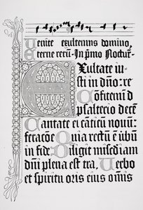 Facsimile of a page from a Psalter, printed by Johann Fust and Petrus Schoiffer, Mainz, 1459 by English School