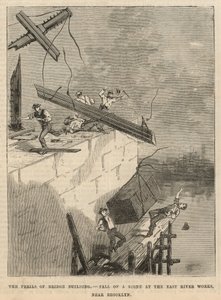 Fall of a Stone at the East River Works Near Brooklyn by English School