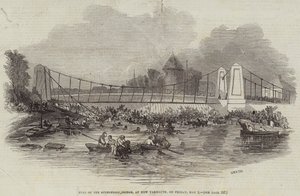 Fall of the Suspension Bridge, at New Yarmouth, on Friday, 2 May by English School