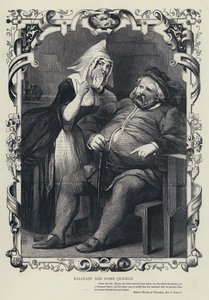 Falstaff and Dame Quickly, Merry Wives of Windsor, Act ii, Scene 2 by English School
