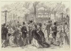 Fashionable Promenade and Concert in the Champs Elysees, Paris by English School