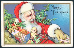 Father Christmas Delivering Toys