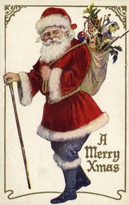 Father Christmas with a Bag of Toys