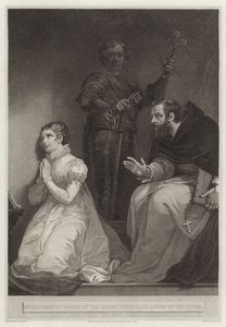 Feckenham by order of the queen visits Lady Jane Grey in the tower