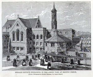Female Convicts Exercising in the Airing Yard at Brixton Prison, from 