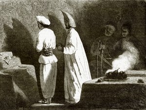 Fire-worshippers at Atash-Gah by English School