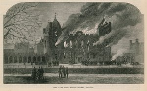 Fire at the Royal Military Academy in Woolwich by English School