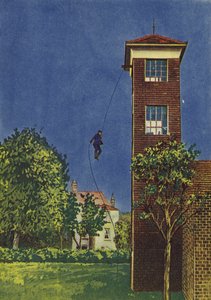 Fireman Making a Sixty Foot Drop by Means of a Single Line