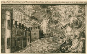 Fireworks for the Coronation of William and Mary by English School