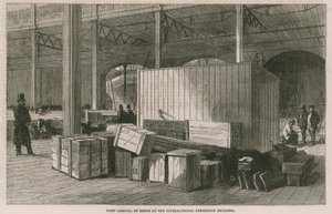 First Arrival of goods at the International Exhibition Building by English School