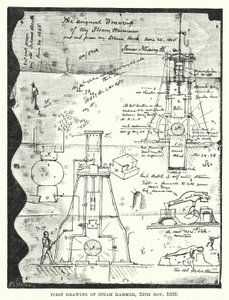 First Drawing of Steam Hammer, 24 November 1839