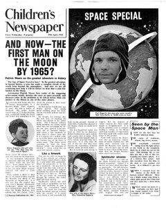 First Man on the Moon by 1965, front page of 
