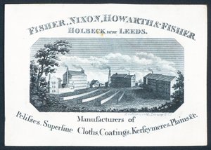 Fisher, Nixon, Howarth & Fisher, trade card by English School