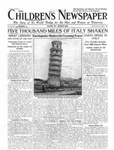 Five Thousand Miles of Italy Shaken, Front Page of 