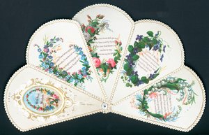 Flowers on a Fan by English School