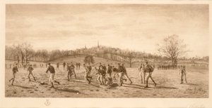 Football at Harrow School, 1887 by English School