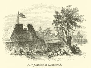 Fortifications at Gravesend by English School