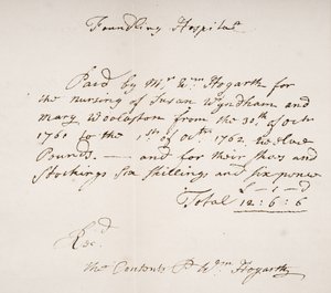Foundling Hospital Receipt, Signed by William Hogarth by English School