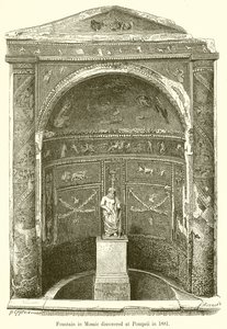 Fountain in Mosaic Discovered at Pompeii in 1881 by English School