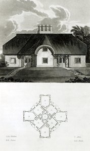 Four Cottages, 1818 by English School