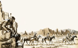 Four men head for Funeral Mountain and Death Valley beyond