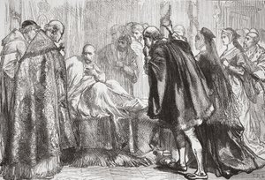 Francis I on his death bed by English School