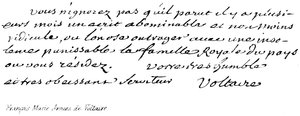 Franscois Marie Arouez de Voltaire by English School
