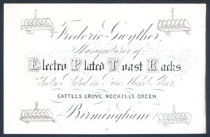 Frederic Gwyther, manufacturer of electro plated toast racks