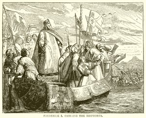 Frederick I Crossing the Bosphorus by English School
