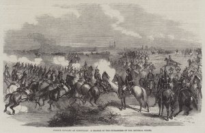 French Cavalry at Luneville, a Charge of the Cuirassiers of the Imperial Guard by English School