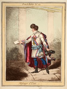 French Habits No. 12, State Messenger, pub by H. Humphreys May 21st 1798