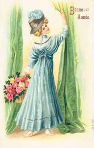 French New Year card by English School