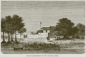 French Settlement on the Senegal River, illustration from Illustrated Travels, c.1880 by English School