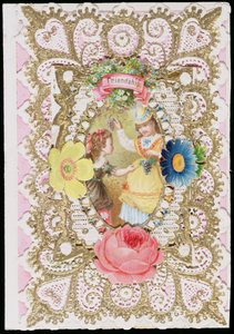 Friendship, Valentine card, c.1870 by English School